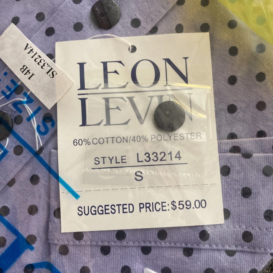 Lote De 6 Camisas Polo Leon Levin Para Mujer Manga Corta Nuevas Con Etiquetas Golf Talla S Lunares Foto 4 de 4