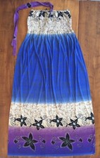 Womens MICHAEL F SLEEVELESS MAXI DRESS Tie Neck MULTICOLOR Size Large 