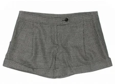PATRIZIA PEPE FIRENZE Gray Wool-Blend Shorts Size 44 (US 10) Made in Italy