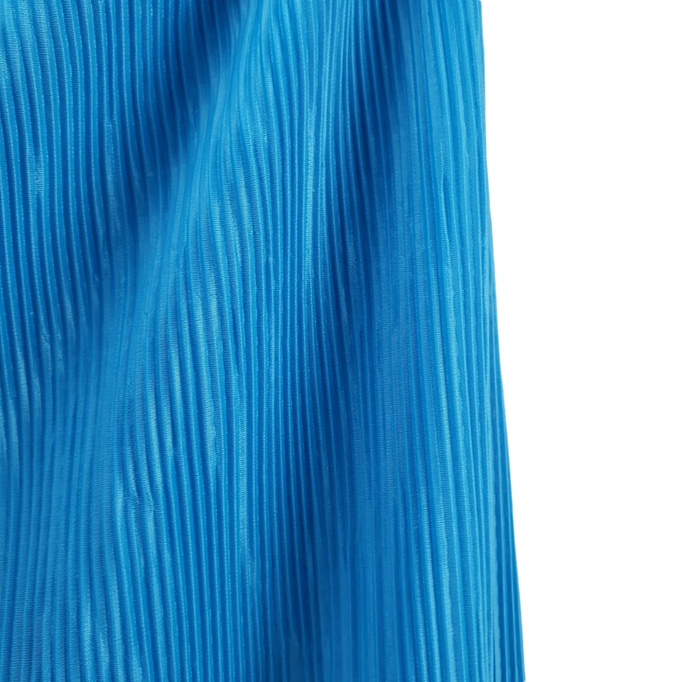 Falda para mujer Slinky Brand grande azul acanalada maxi elástica forrada 36" de largo Foto 3 de 4