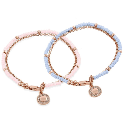 Buckley London 2-Teiliges Schmuck Set Armband Mehrfarbig Blau Rosa S1156
