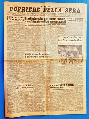 Corriere Della Sera 27 Mai 1953 Tito-Paul Reynaud-Gonella-Syngman Rhee