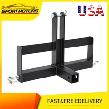 Heavy-Duty 3 Pt Hitch Drawbar Attachment for CAT 1 Tractors Steel Black