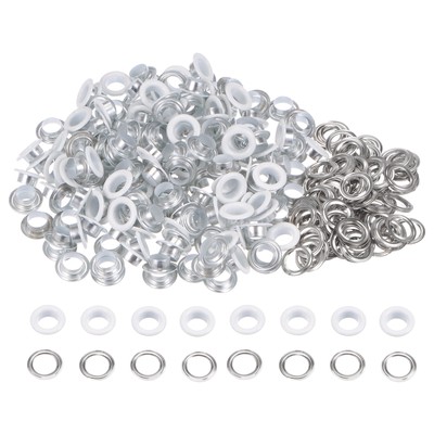 200 Set Rundösen 8 mm Loch Metallösen mit Unterlegscheiben für Schuhe, weiß