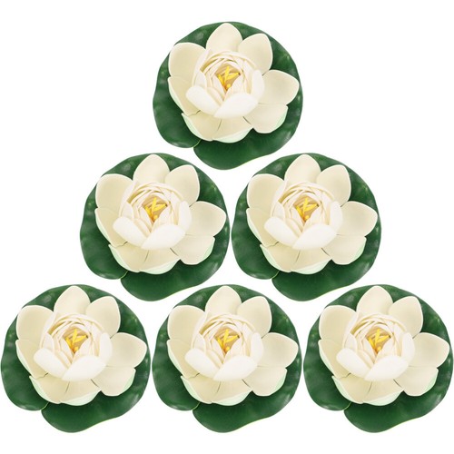 6 Pcs Lotus Decoration Floating Pond Decorations Artificial Water Plants - Picture 7 of 12