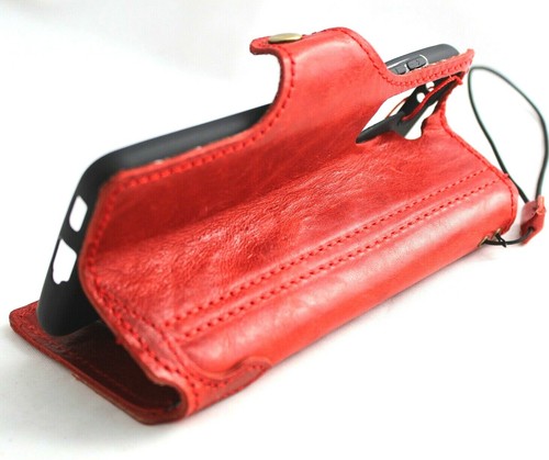 Funda de cuero real genuino para Samsung Galaxy S22 billetera libro inalámbrico s 21 rojo - Imagen 7 de 7