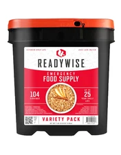 READYWISE  Variety Pack Bucket, 104 Servings, Emergency, MRE Meal & Drink Supply