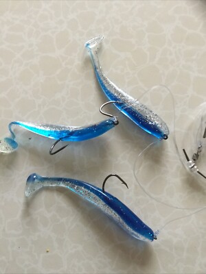 blue cod fishing hooks Sea fishing ready made cod and pollock rigs on #3/0Aberdeen Hooks Blue Eel