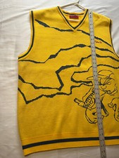 Men's RP55 Jeans Co. Hip Hop Embroidered Vest Yellow/Blue Trim XXL