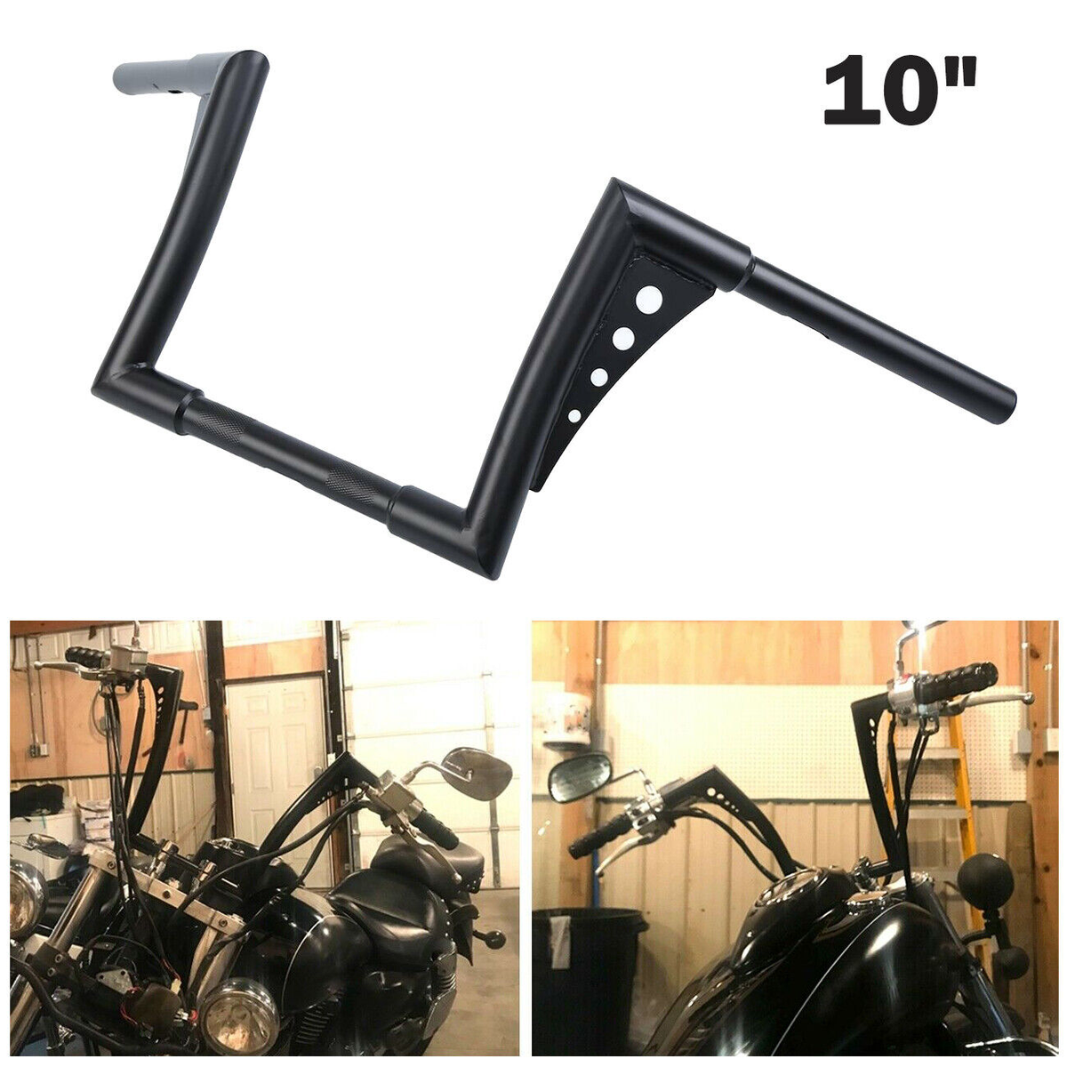Ape Hanger Handlebar 10/12/14/18 Inch Rise – Satin Chrome, Fits Harley Softail FXST Sportster XL
