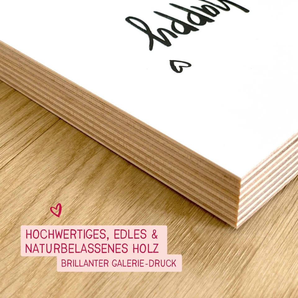 Wunderpixel® Holzbild Ich liebe dich Holzschild Holzdeko Valentinstag-Geschenk - Bild 4 von 4