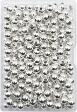 200 Pieces 8Mm Silver Iron Metal Spacer Bead round Loose Beads