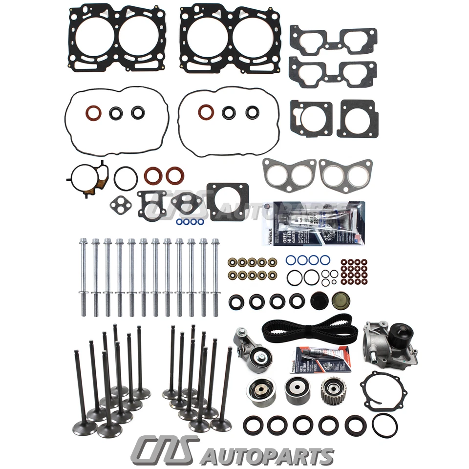 Head Gasket Bolt Valve Kit Timing Belt Water Pump For 99-03 Subaru 2.5 SOHC EJ25 Foto 2 de 2