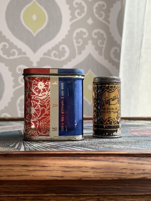 Rare Vintage 1960s Soviet Set Tin Box Tea & Pepper Box UdSSR
