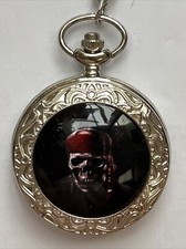 Vintage style Pirate  pocket watch with pocket chain