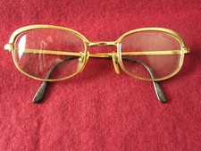 True Vintage MICKY LUXE Eye Glasses FRANCE Gold Frame 48/22 Retro Mid Century