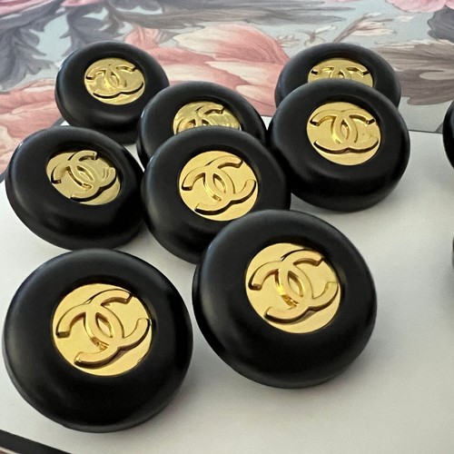 Set 4 Knöpfe Chanel CC Ersatzknöpfe Ø 17 mm Metall Knöpfe Knopf Logo Gestempelt - Bild 2 von 12