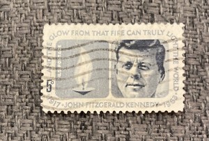 USA JFK And The Glow From That Fire Can Truly Light The World Stamp 1963 5c