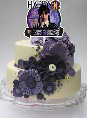 Wednesday Addams Cake Topper Wednesday Adams Birthday party decorations supplies - Picture 4 of 4