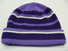PURPLE SHADES AND WHITE - KIDS 7-14 SIZE STOCKING CAP BEANIE HAT 