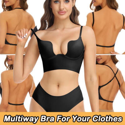 Low Back Invisible Bras for Women Push Up Backless Bralette for Backless  Dress
