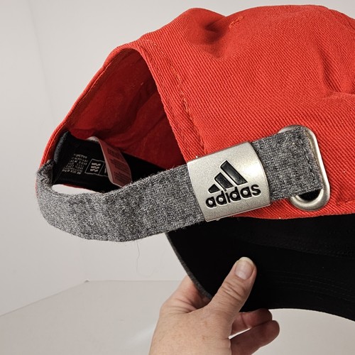 adidas GameOn Two Tone Cap Red Hat w/ Heather Gray Bill Adjustable Back Strap - Picture 6 of 15