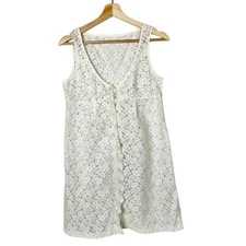 Anthropologie Odd Molly White Floral Lace Mini Dress 1 / S