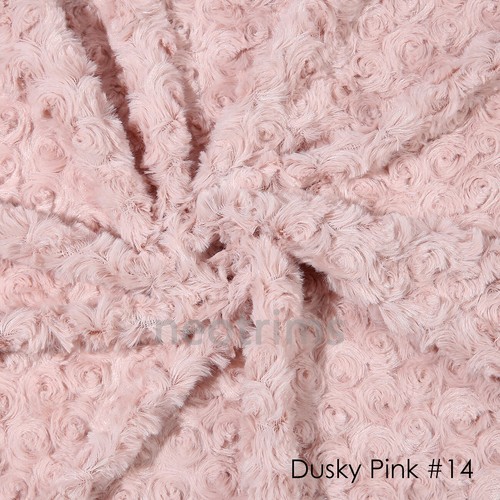 Faux Fur Minkee Rose Swirl Luxurious Fabric by the Yard and Fat Squares 50x50cm - Picture 35 of 37