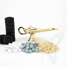 Aladin Lampe Räucherset Wunderlampe Messing Gefäß gold orient Räuchergefäß Gefäß