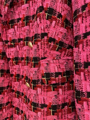 Decjuba Tweed Pink Houndstooth Jacket Size 10 - Picture 3 of 6