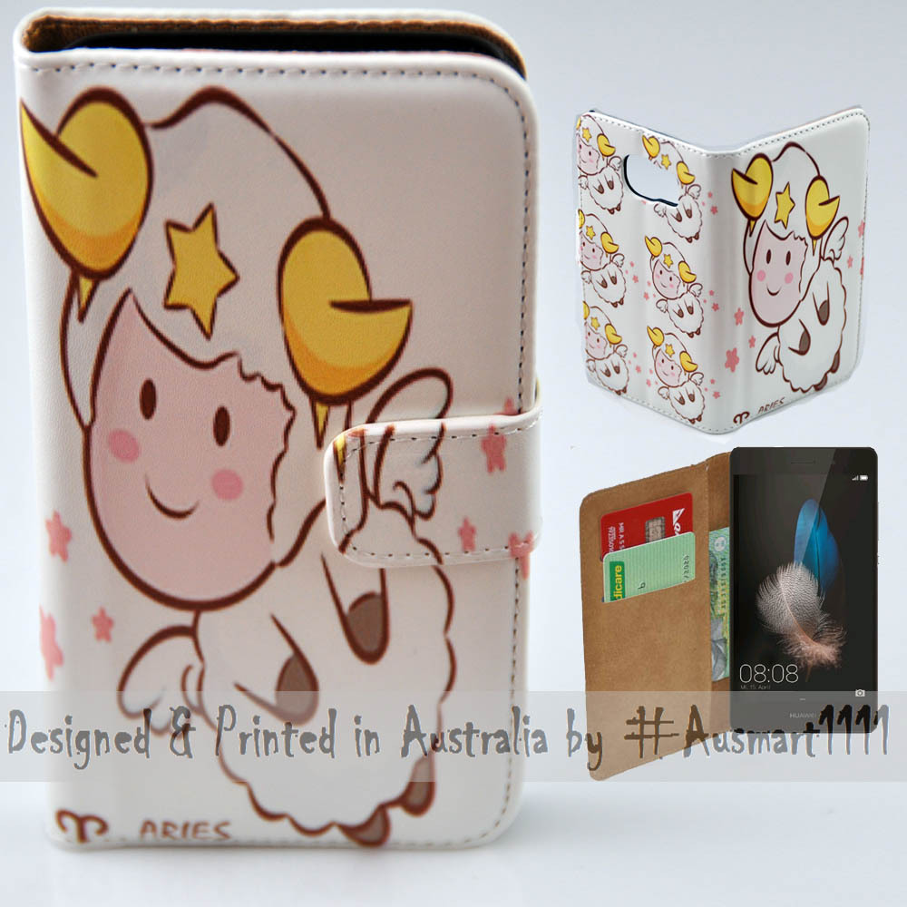 For Huawei Series Mobile Phone Zodiac Star Sign Print Wallet Flip Phone Cover #1