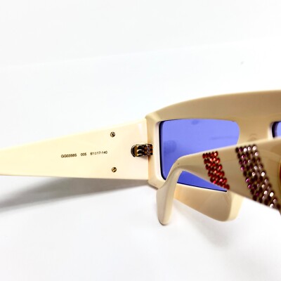 GUCCI 0358 White Rainbow Crystal Angular Mask Sunglasses GG0358S