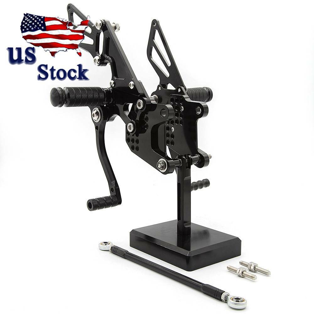 CNC Rearset Footpeg Footrest Rear Set Black For Kawasaki ZX10R