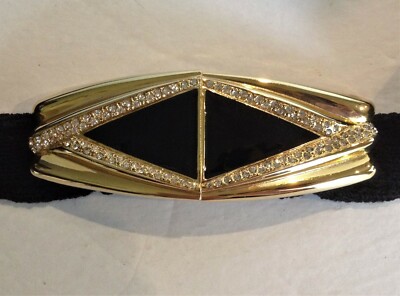 ST JOHN Knit Womens BELT WITH Goldtone RHINESTONE DECO  display picture 1