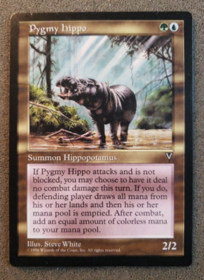 Pygmy Hippo Visions NM Blue Green Rare MAGIC THE GATHERING MTG