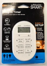 myTouchSmart 15A 125V Simple Set Plug-in Countdown Indoor Lighting Timer White