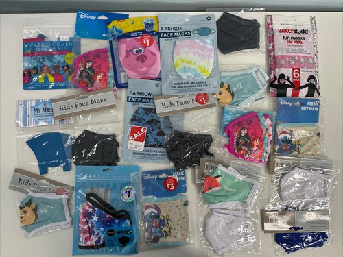 20 Packages of Kid Face masks NEW Mix variety See pics