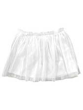 Okie Dokie Toddler Girls Ruffled White Lined Tutu Skirt
