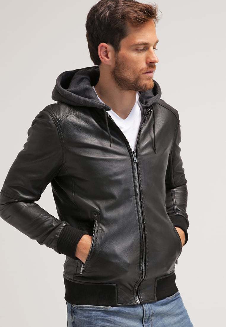 Leather jacket ブラック　XL Havock Mens Genuine Black Biker Leather Jacket Crossover
