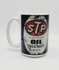 11oz/15oz *SIDE VIEW* Vintage Ceramic Dirty Oil Can Coffee Mug: 4 STYLES