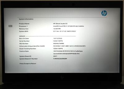 HP ZBook Studio G5 15.6" - I7-9750H 16GB RAM NVIDIA Quadro P1000 - Usato Senza SSD/OS