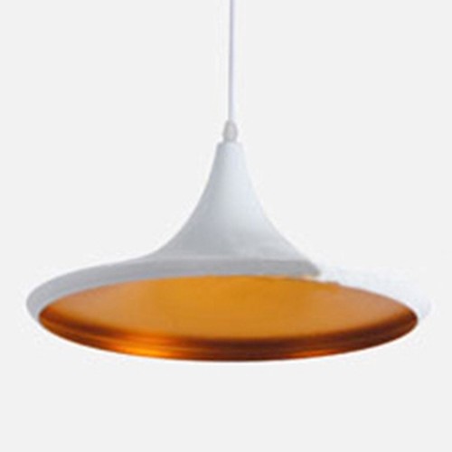 Verve Design Vintage Hana Pendant Lamp White Gloss w/ Inner Gold Dimple