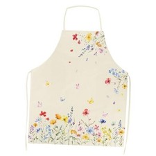 Floral Spring Apron for Women Linen Wildflower Elegant Design Vintage Aprons