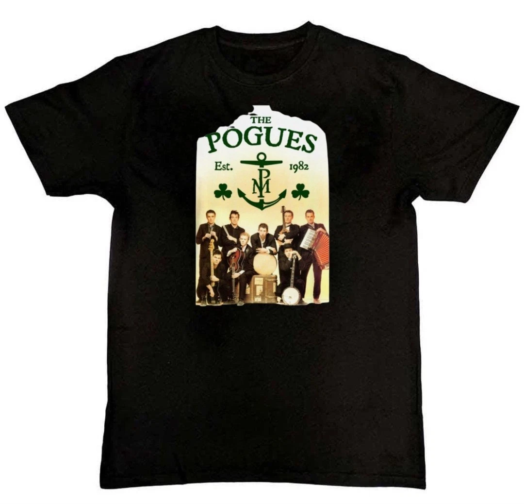 T-shirt The Pogues – Folk Rock Britannique, Tailles M à 3XL, Noir (neuf)