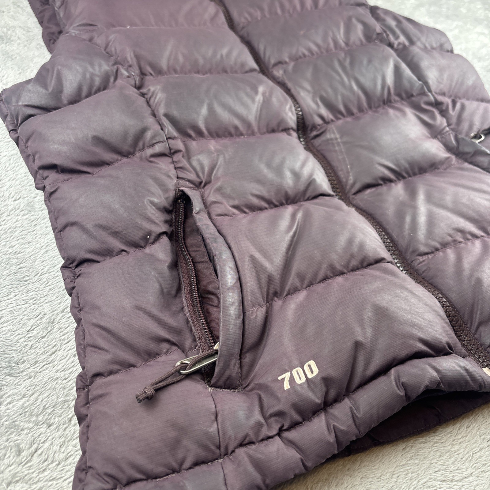 The North Face Nuptse Gilet 700 S/P Purple Body Warmer Womens Authentic image 3