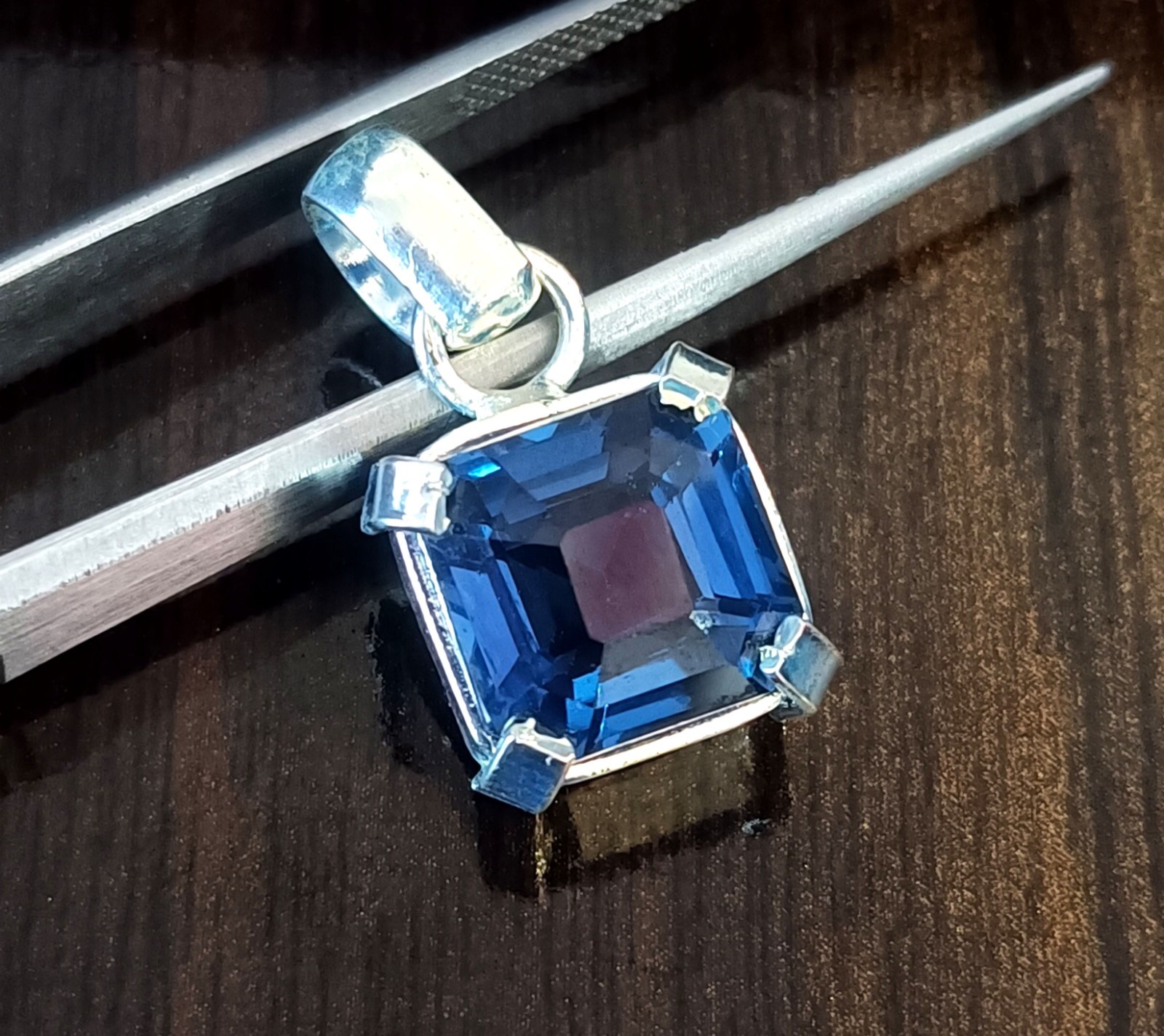 Natural Certified 21.10 ct Santa Maria Blue Aquamarine Pendant -Sterling Silver