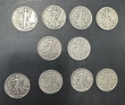 Lot of 10 Circulated U.S Walking Liberty Silver Half Dollar Coins L#J4