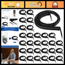 20 Pack 12ft Black Telephone Handset Cord - Coiled Landline Phone Wire Replaceme