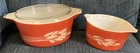 2 Vintage Pyrex Autumn Harvest Wheat Round Casserole Dishes 473B & 475B Corning