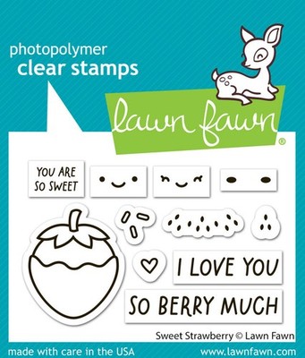 Lawn Fawn, clear stamp, sweet strawberry